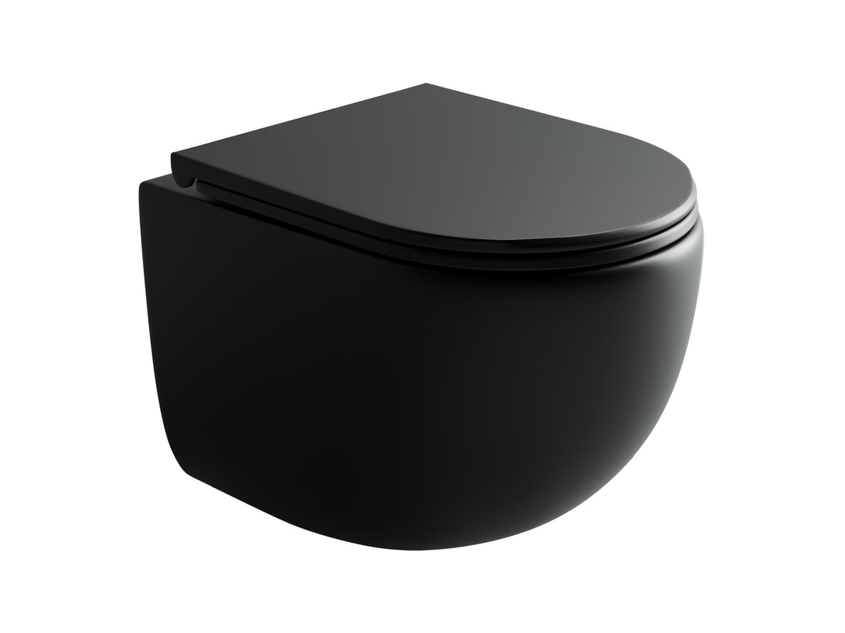 Плитка Ceramicanova Up Унитаз подвесной UP смыв Торнадо сиденье с микролифтом черный матовый  поверхность матовая