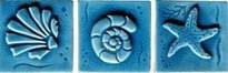 Плитка Cerasarda Pitrizza Formelle Conchiglie S-3 Azzurro Mare 10x10 см, поверхность глянец, рельефная