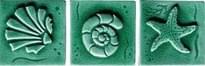 Плитка Cerasarda Pitrizza Formelle Conchiglie S-3 Verde Smeraldo 10x10 см, поверхность глянец, рельефная