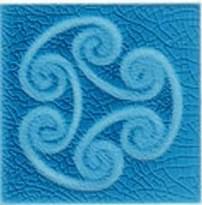 Плитка Cerasarda Pitrizza Logo Azzurro Mare 10x10 см, поверхность глянец