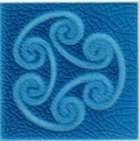 Плитка Cerasarda Pitrizza Logo Blu Oltrem 10x10 см, поверхность глянец
