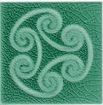 Плитка Cerasarda Pitrizza Logo Verde Smeraldo 10x10 см, поверхность глянец