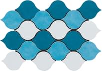 Плитка Cerasarda Sardinia Mosaic Goccia Mix Azzuro Mare 21.3x31.9 см, поверхность глянец