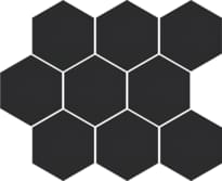 Плитка Cerrad Cambia Black Lappato Mosaic Heksagon 27.53x33.4 см, поверхность полуполированная