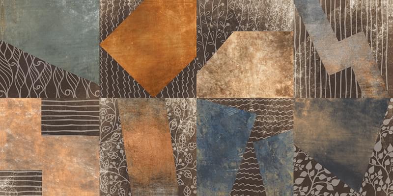 Плитка Colortile Porcelanico Ethnic Rich Chocolate Decor 60x120 см, поверхность матовая