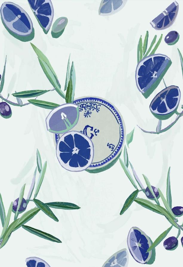 Coordonne Wander Bodegon Blue Винил 10м x 50см поверхность