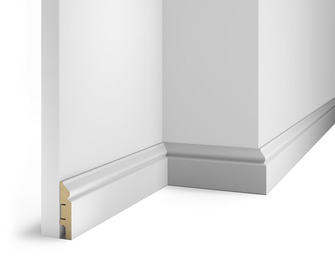 Cosca Decor Плинтусы МДФ AP05 Белый С Пазом 7x240