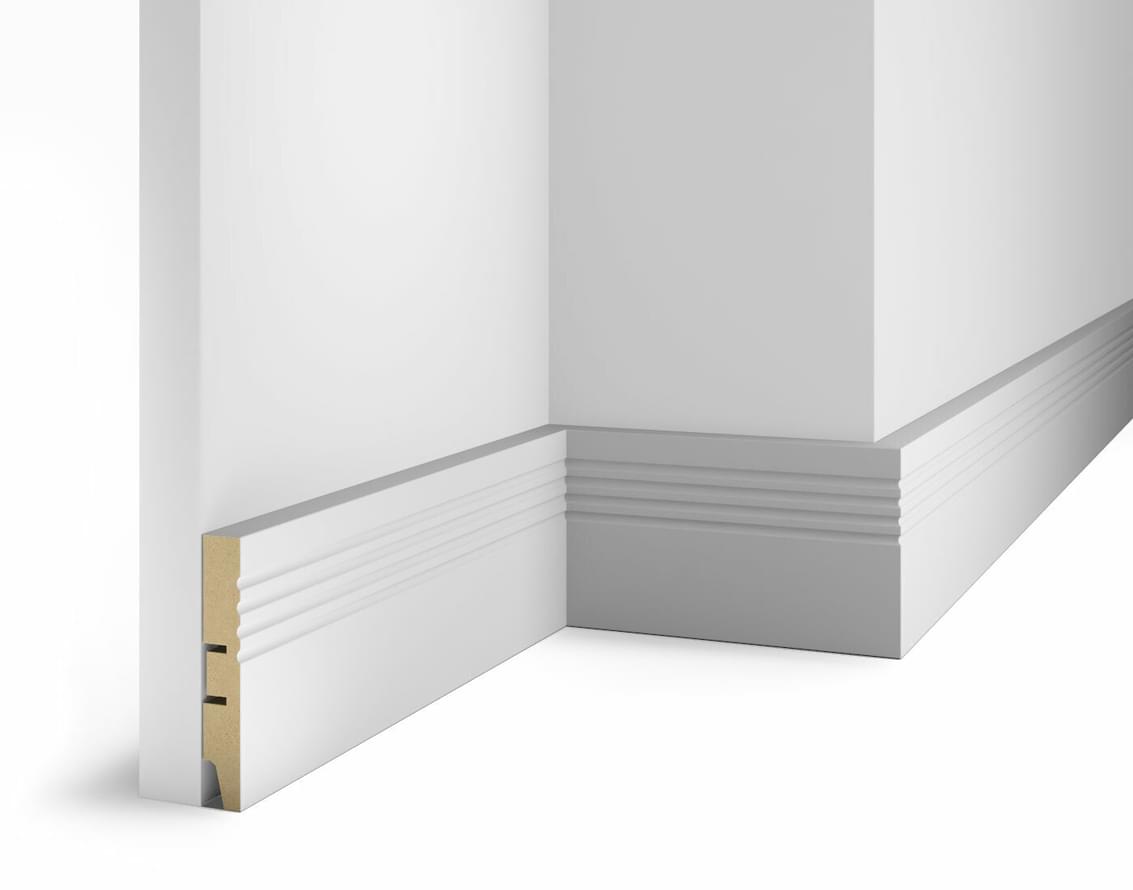 Cosca Decor Плинтусы МДФ AP08 Белый С Пазом 10x240