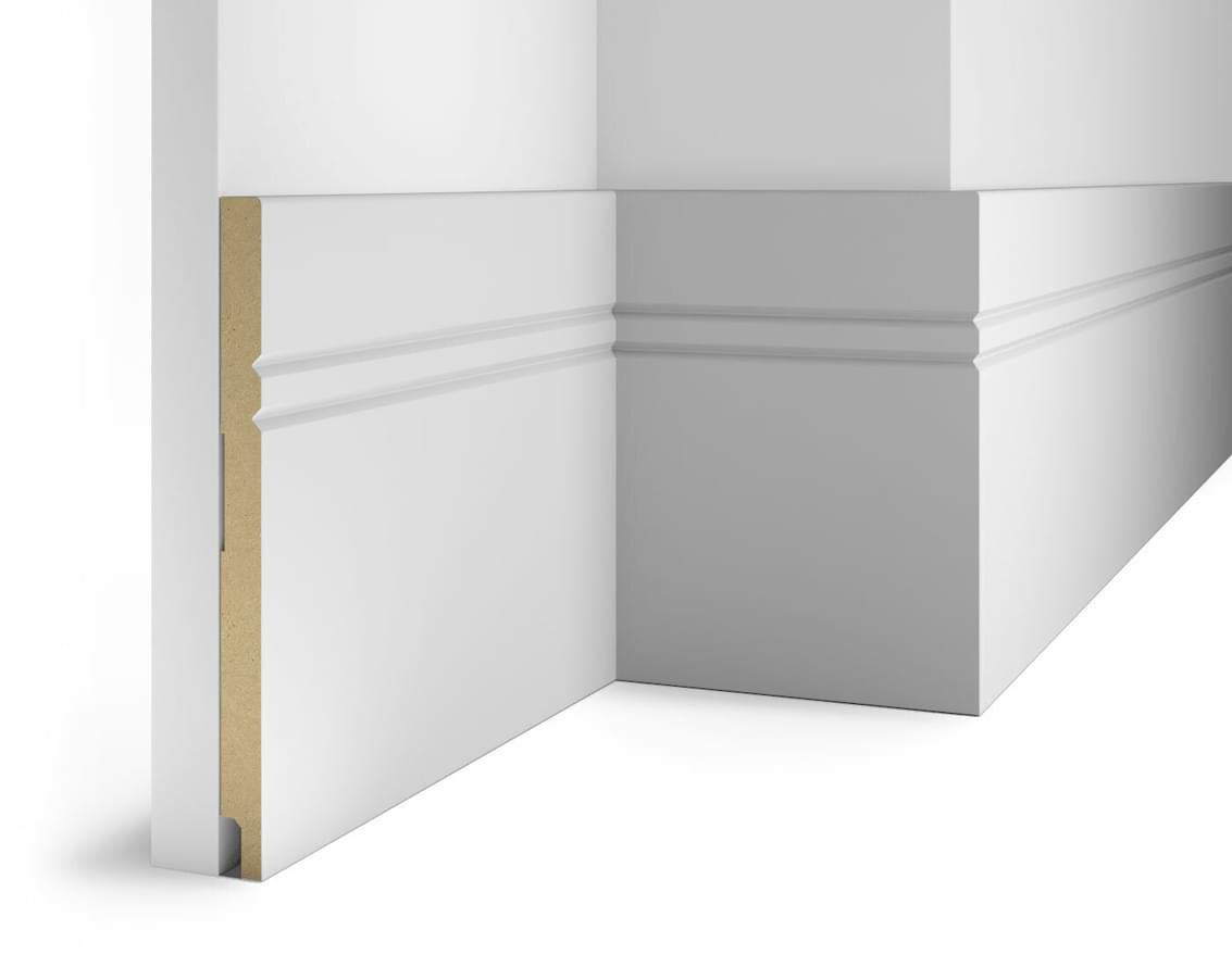 Cosca Decor Плинтусы МДФ AP27 Белый С Пазом 23x240