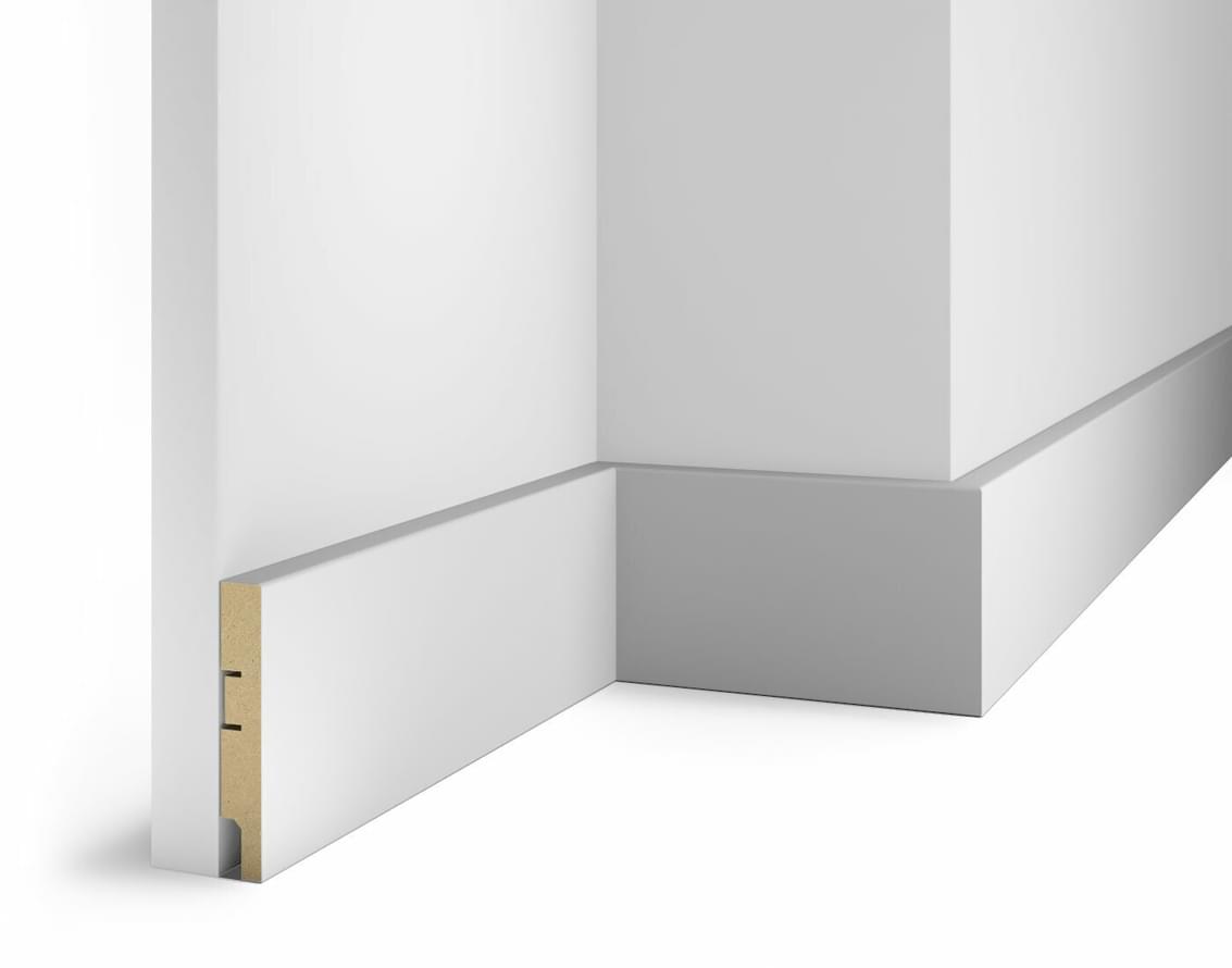 Cosca Decor Плинтусы МДФ AP75 Белый С Пазом 10x240