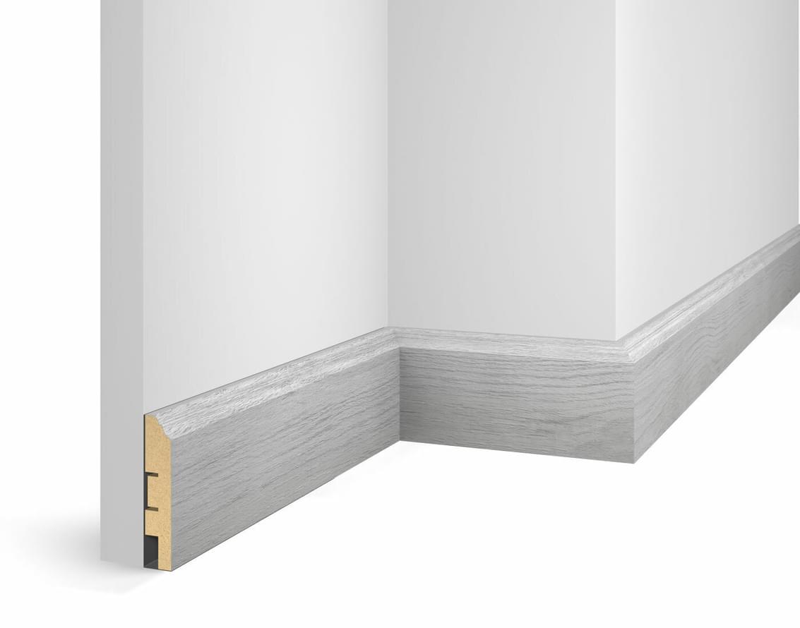 Cosca Decor Плинтусы МДФ Wp07 Экошпон Дуб Старинный Светло Серый 8x240