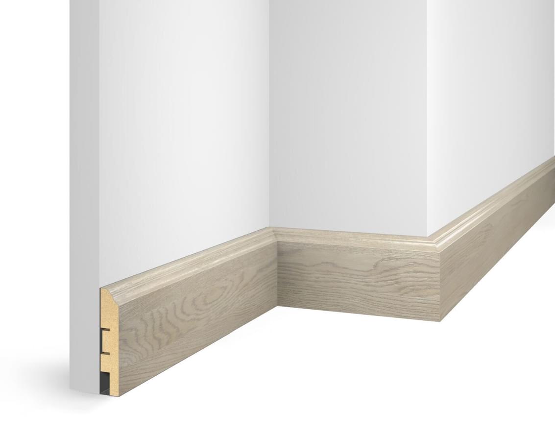 Cosca Decor Плинтусы МДФ ЕP07 NanoFlex Дуб Сноу 8x240