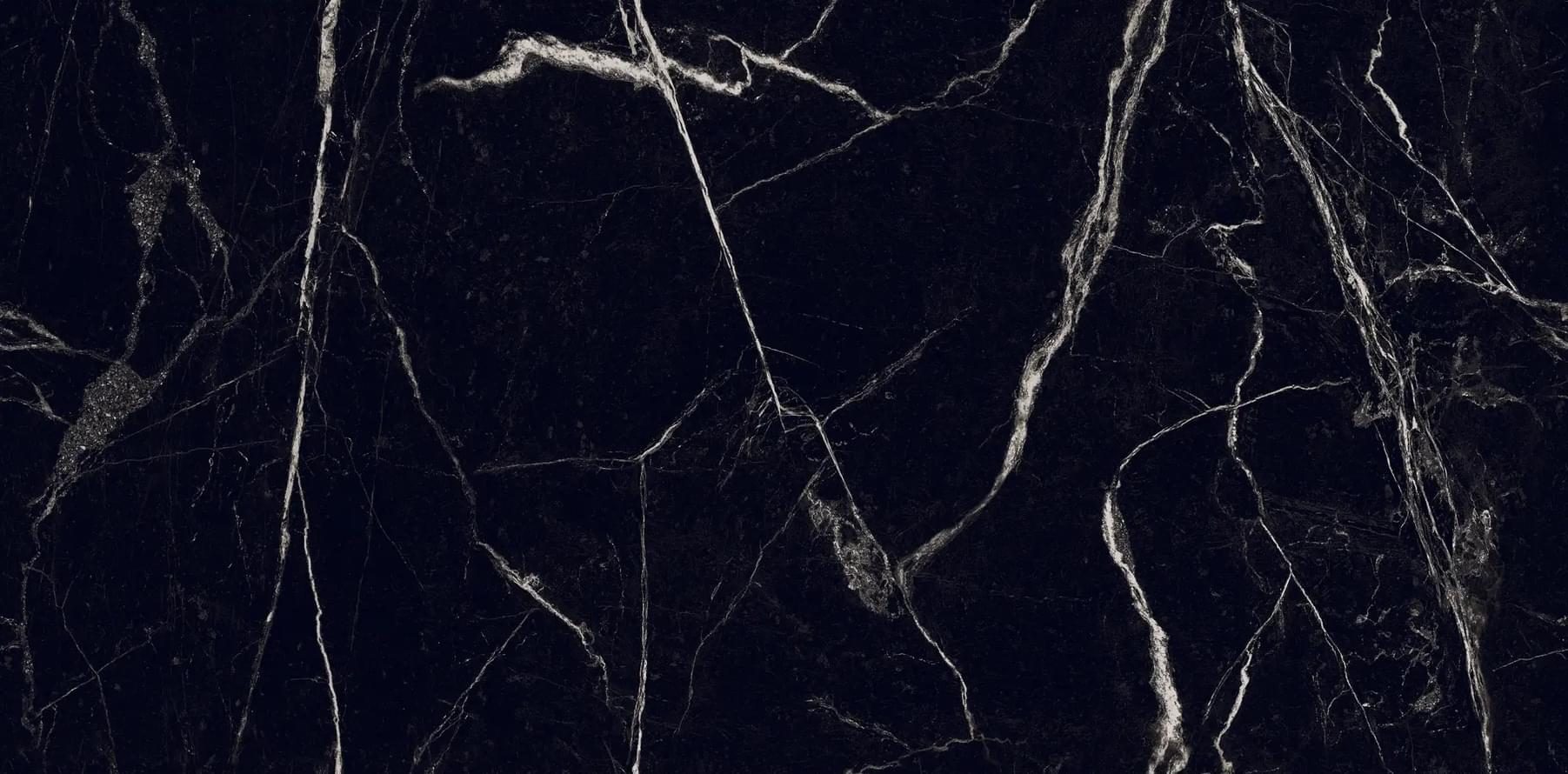 Плитка Culto Porcelain Nero Marquina Glossy 60x120 см, поверхность глянец