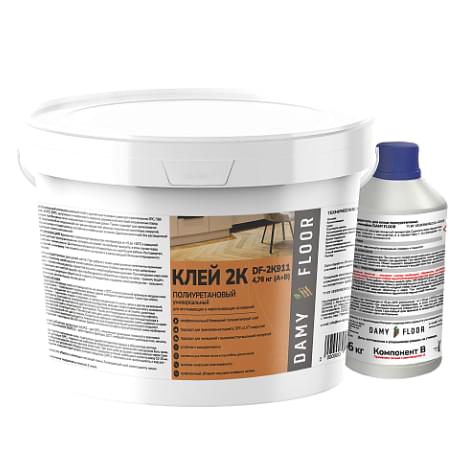 Damy Floor Сопутствующие Товары Клей двухкомпонентный DF-2К911 для паркета. SPC и LVT покрытий 4.76 кг полиуретановый клей поверхность 