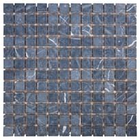 Плитка Dao Stone Mosaic Nero Marquina 23x23 Vintage 8 mm 30x30 см, поверхность матовая