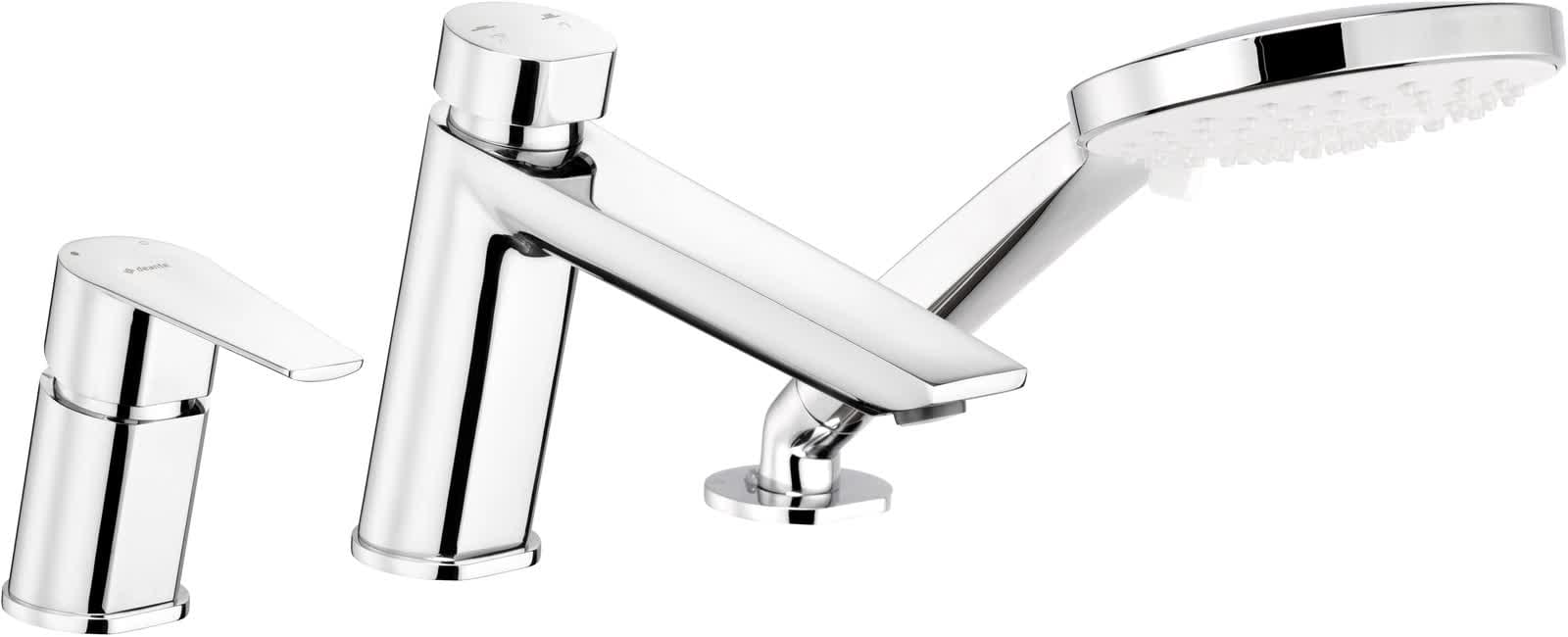 Плитка Deante Agawa Смеситель AGAWA на борт ванны на 3 отверстия хром 8x18.4 см, поверхность глянец