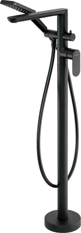 Плитка Deante Alpinia Смеситель ALPINIA для ванны напольный с внутренней частью черный 0x24.2 см, поверхность матовая