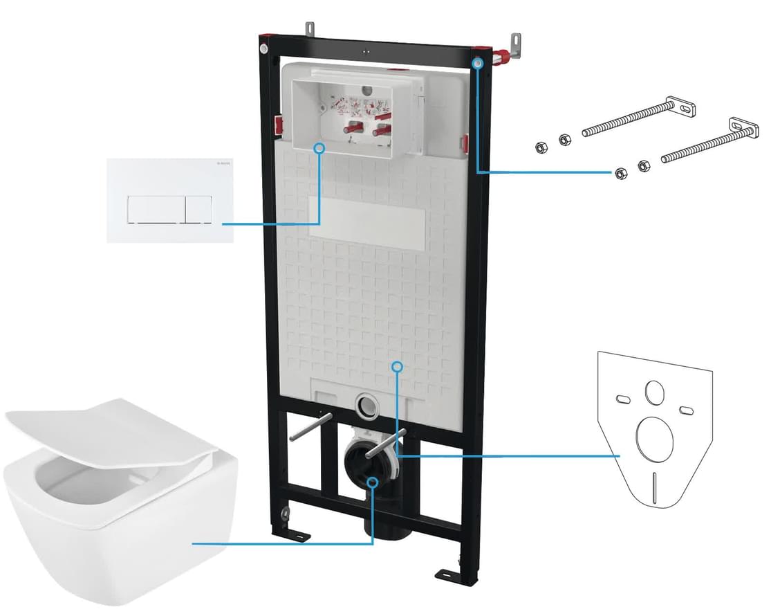 Плитка Deante Anemon Комплект ANEMON унитаз белый инсталляция клавиша белая матовая  поверхность матовая