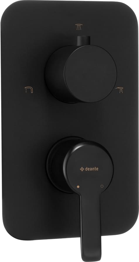 Плитка Deante Arnika Внешняя часть смесителя ARNIKA 3 выхода черный  поверхность матовая