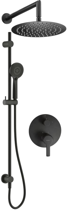 Плитка Deante Arnika Набор для душа ARNIKA скрытого монтажа со стойкой черный матовый  поверхность матовая