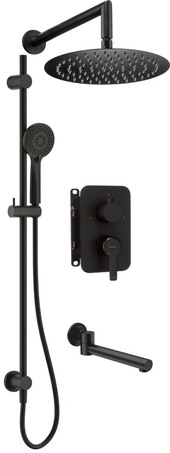 Плитка Deante Arnika Набор для душа скрытого монтажа ARNIKA с изливом с BOX черный  поверхность матовая