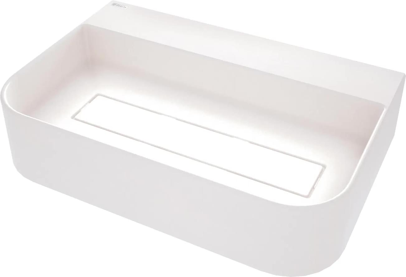 Плитка Deante Arnika Раковина накладная ARNIKA искусственный камень скрытый слив 605x405x135мм алебастр  поверхность матовая, рельефная