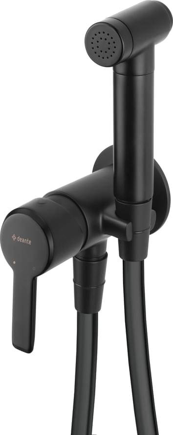 Плитка Deante Arnika Смеситель ARNIKA встраиваемый с гигиеническим душем черный  поверхность матовая