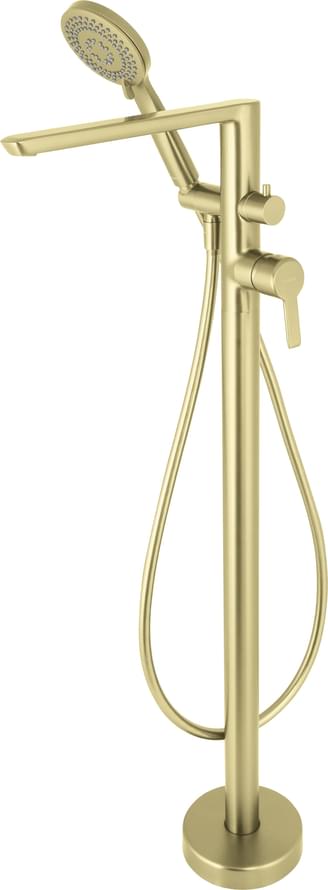 Плитка Deante Arnika Смеситель ARNIKA для ванны напольный с внутренней частью золото матовый  поверхность брашированная