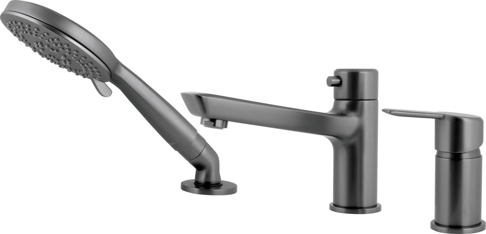 Плитка Deante Arnika Смеситель ARNIKA на борт ванны 3 отверстия титан 0x14.6 см, поверхность матовая