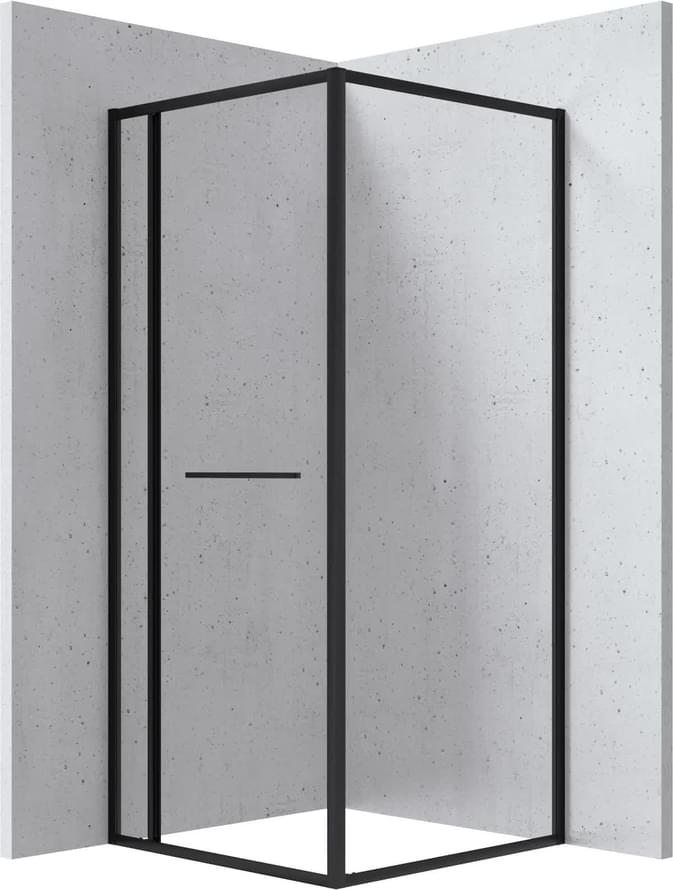 Плитка Deante Blur Душевой уголок BLUR 80x80x200см прозрачное стекло 6мм черный  поверхность матовая