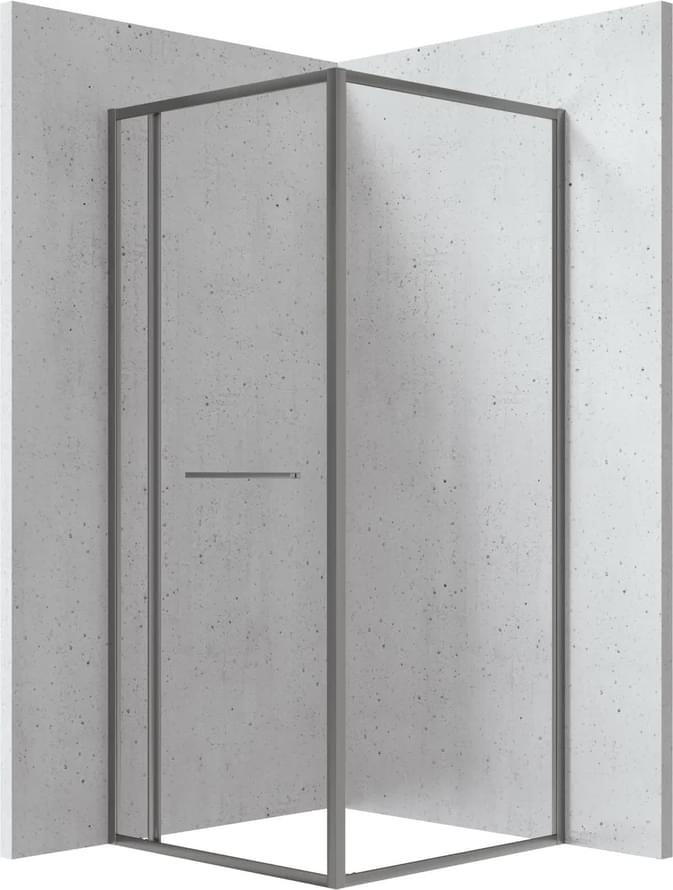 Плитка Deante Blur Душевой уголок BLUR 90x90x200см прозрачное стекло 6мм титан  поверхность брашированная