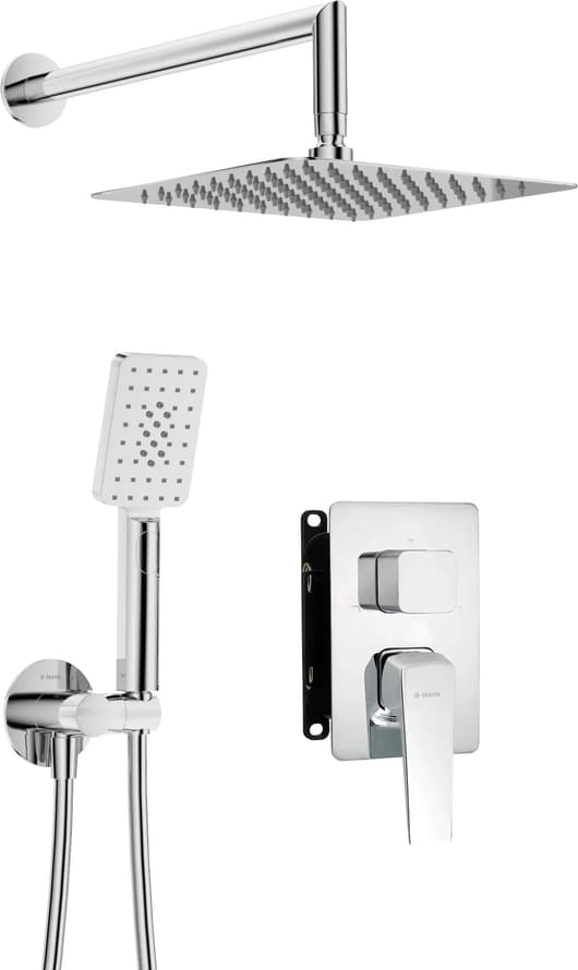 Плитка Deante Blur Набор BLUR скрытого монтажа с верхним душем 250x250мм хром  поверхность глянец