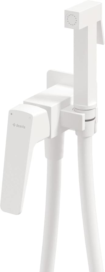 Плитка Deante Blur Смеситель BLUR встраиваемый с гигиеническим душем белый матовый  поверхность матовая