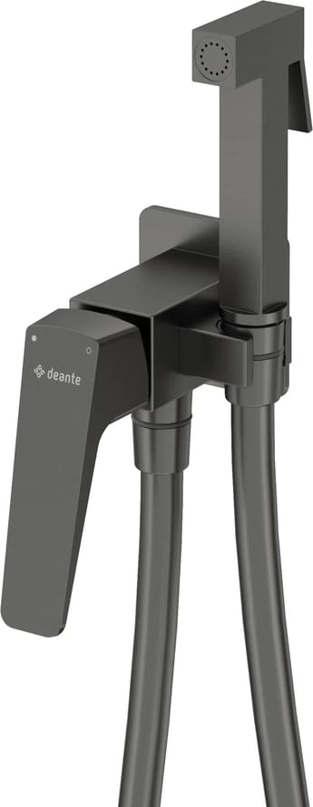 Плитка Deante Blur Смеситель BLUR встраиваемый с гигиеническим душем титан  поверхность матовая