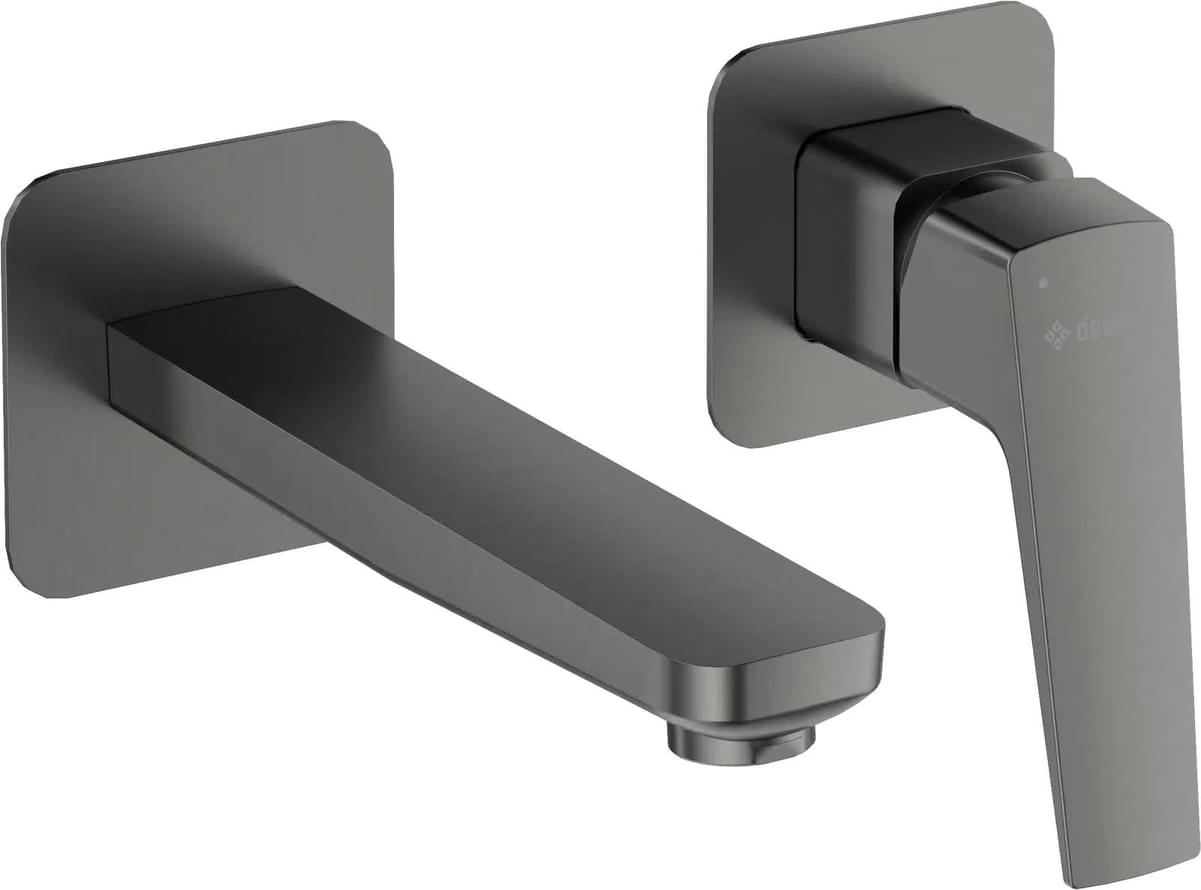 Плитка Deante Blur Смеситель BLUR для раковины настенный с внутренней частью титан  поверхность матовая