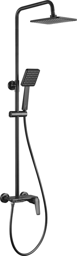 Плитка Deante Boro Душевая колонна BORO со смесителем и верхним душем 200x200 мм черный  поверхность матовая