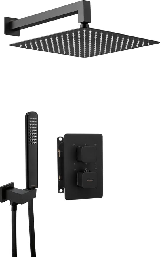 Плитка Deante Box Набор для душа BOX с термостатом скрытого монтажа черный  поверхность матовая