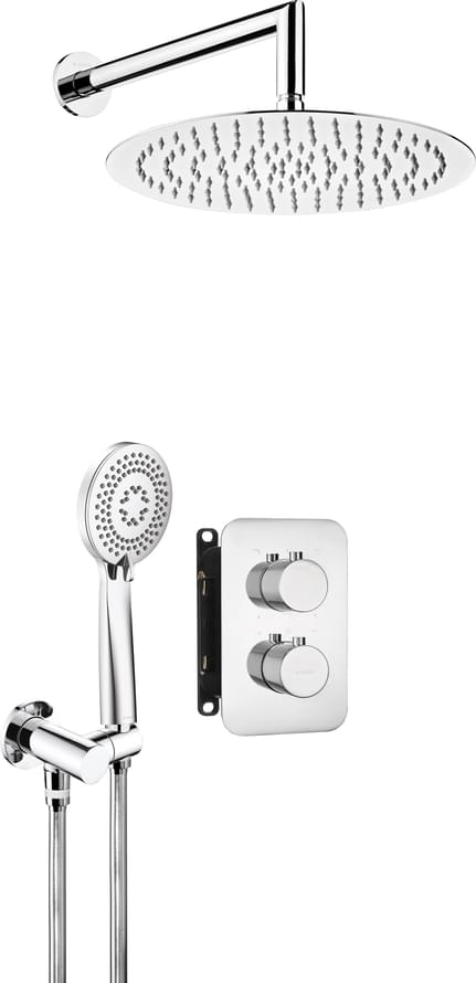 Плитка Deante Box Набор для душа BOX скрытого монтажа с термостатом круглый хром  поверхность глянец