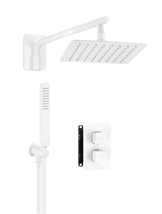 Плитка Deante Box Набор для душа скрытого монтажа с термостатическим BOX белый  поверхность матовая