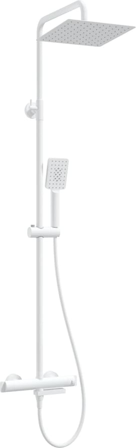 Плитка Deante Cascada Душевая колонна CASCADA термостат с поворотным изливом белый  поверхность матовая