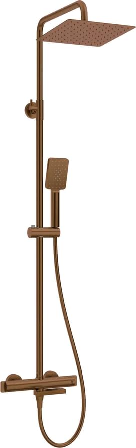 Плитка Deante Cascada Душевая колонна CASCADA термостат с поворотным изливом бронза  поверхность брашированная