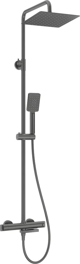 Плитка Deante Cascada Душевая колонна CASCADA термостат с поворотным изливом титан  поверхность матовая