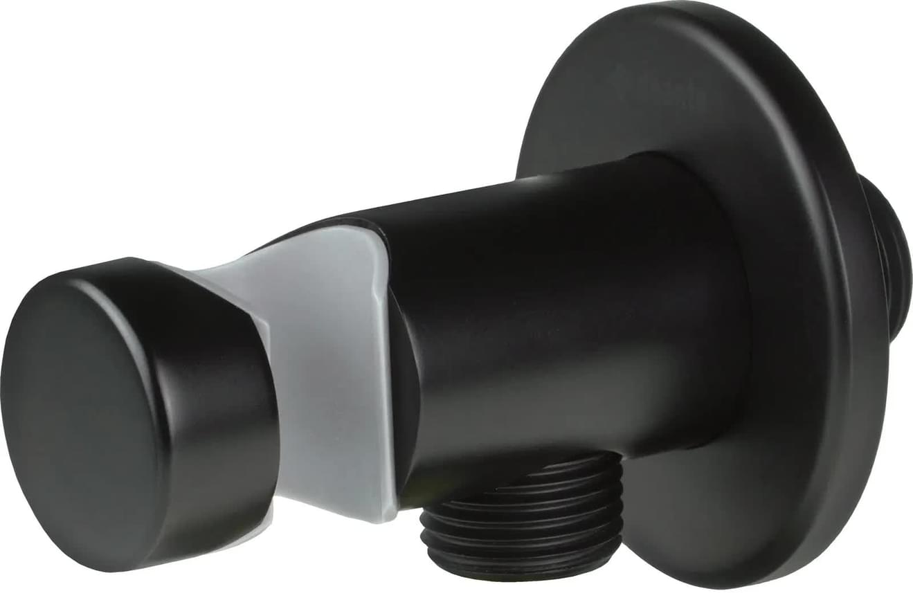 Плитка Deante Cascada Кронштеин для подключения шланга CASCADA ROUND с держателем для лейки черный  поверхность матовая