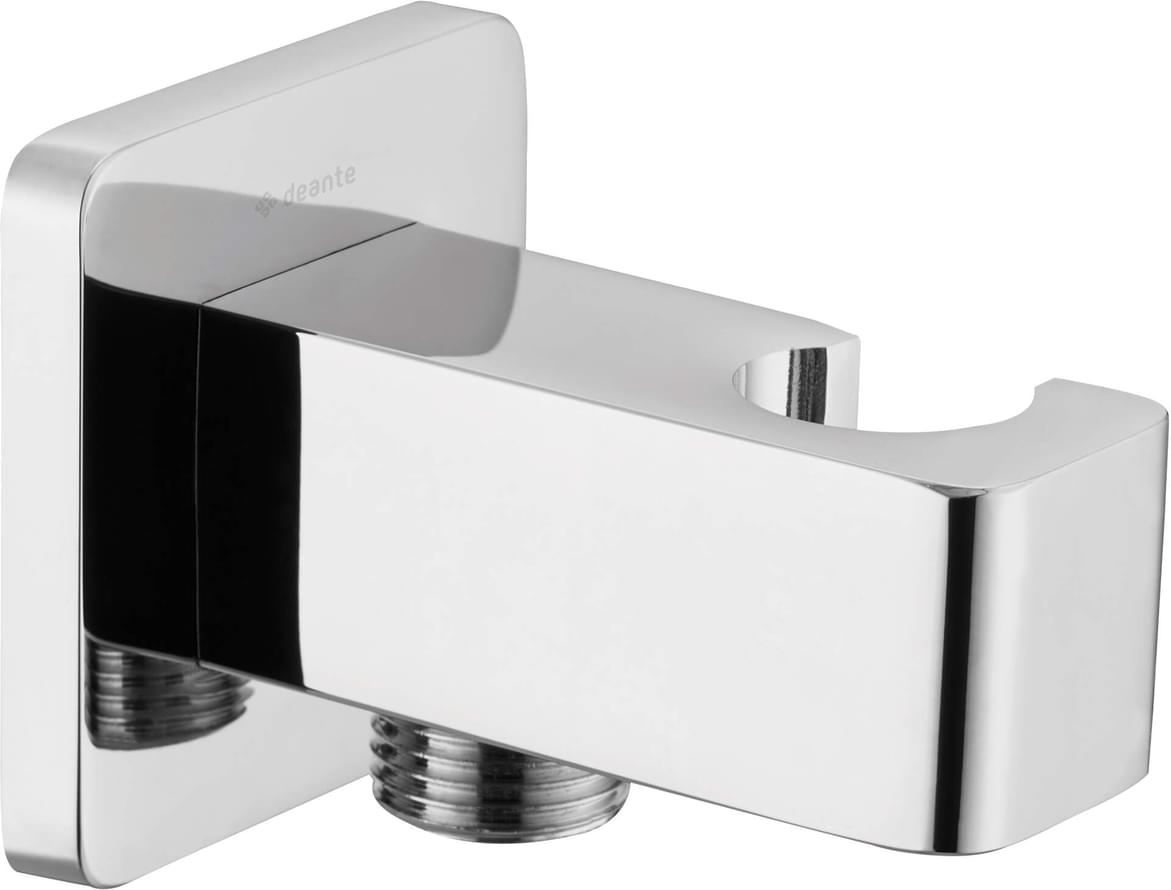 Плитка Deante Cascada Кронштеин для подключения шланга CASCADA SQUARE с держателем для лейки хром поверхность глянец