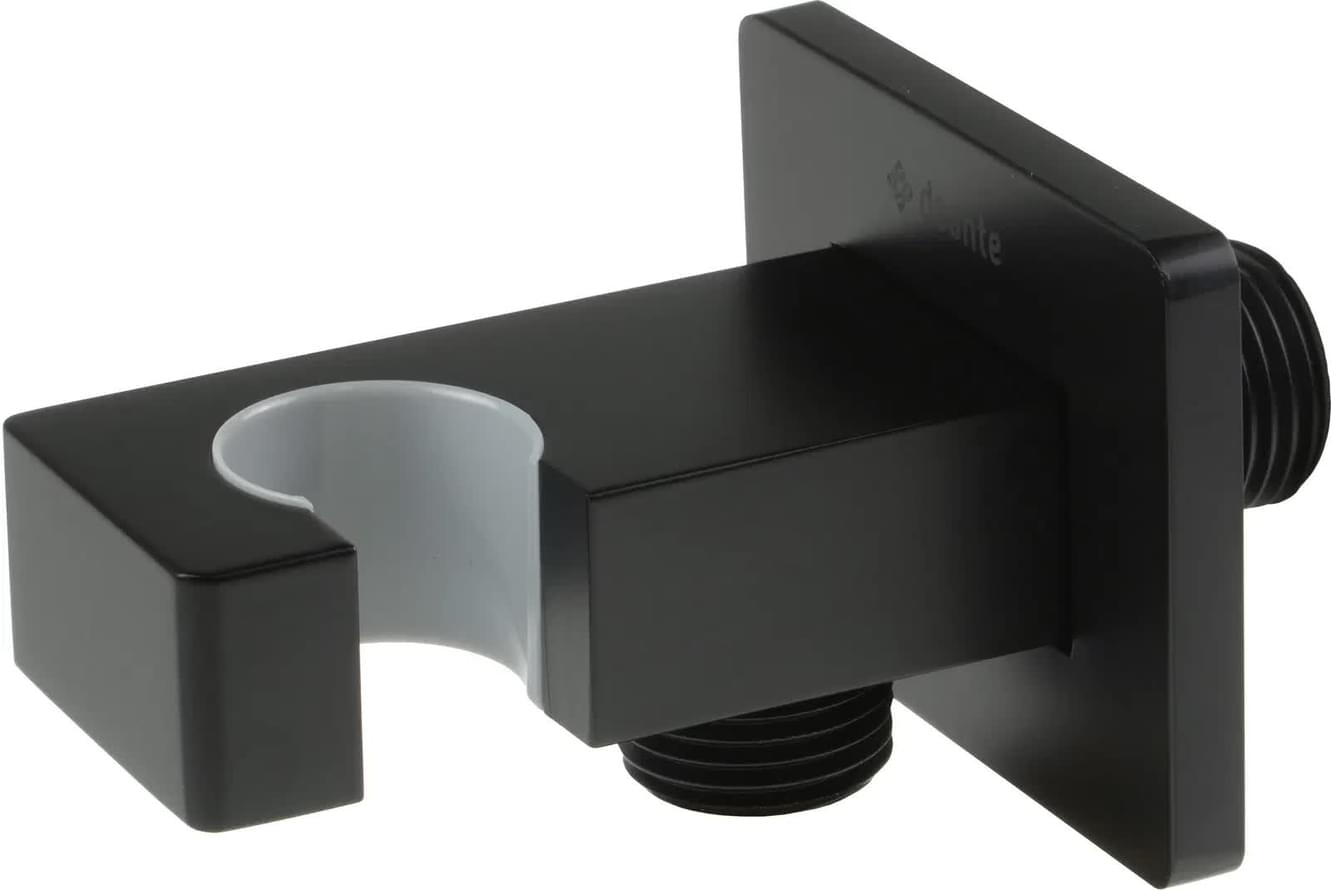 Плитка Deante Cascada Кронштеин для подключения шланга CASCADA SQUARE с держателем для лейки черный  поверхность матовая