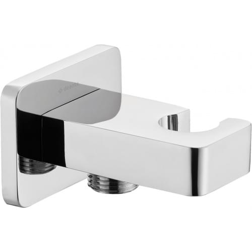 Плитка Deante Cascada Кронштейн для подключения шланга CASCADA SQUARE с держателем лейки хром  поверхность глянец