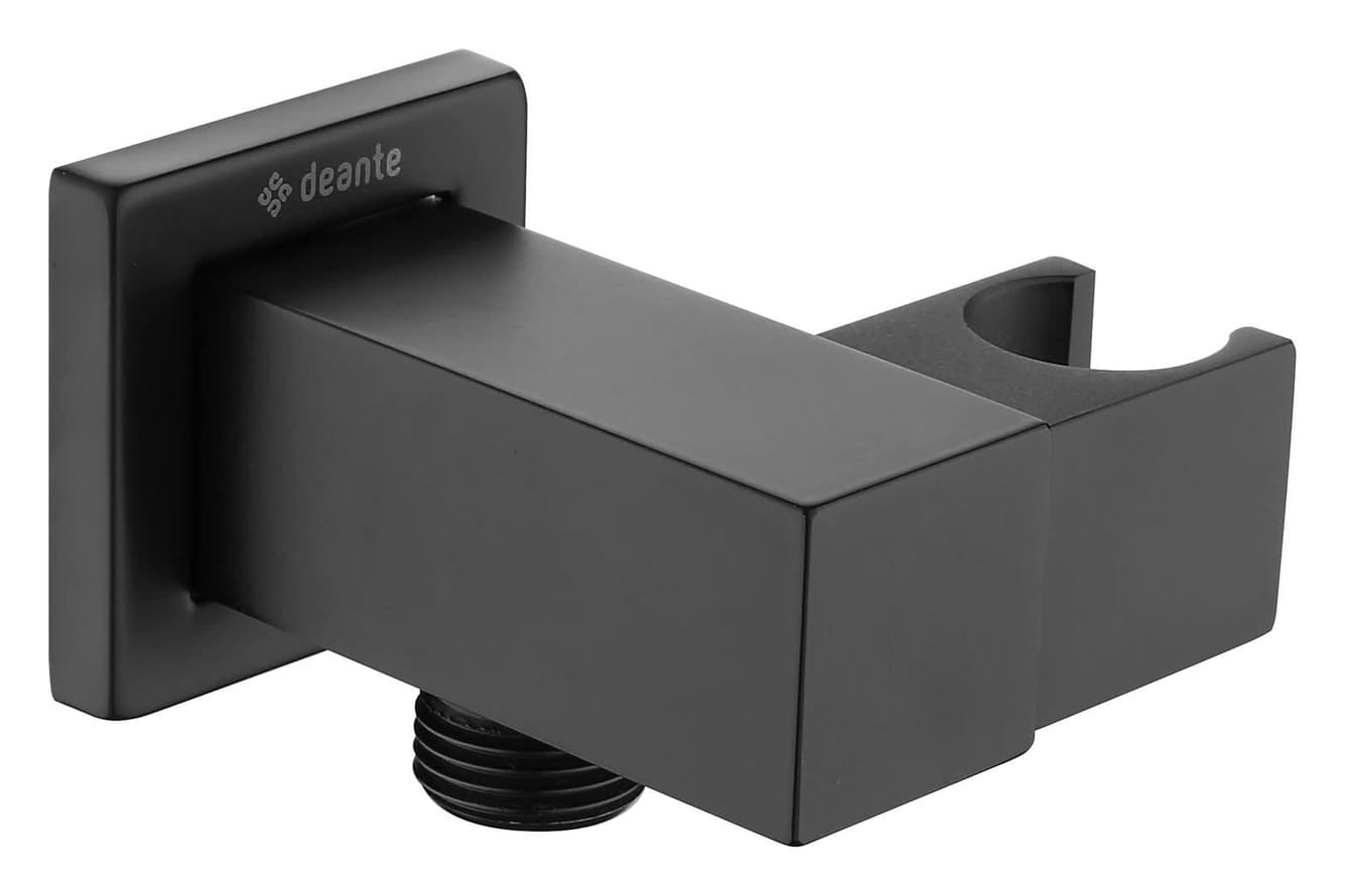 Плитка Deante Cascada Кронштейн для подключения шланга CASCADA с держателем для лейки черный  поверхность матовая