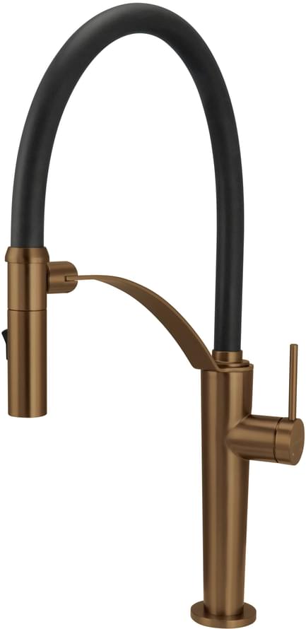 Плитка Deante Corda Смеситель CORDA для кухни с выдвижным изливом бронза  поверхность брашированная