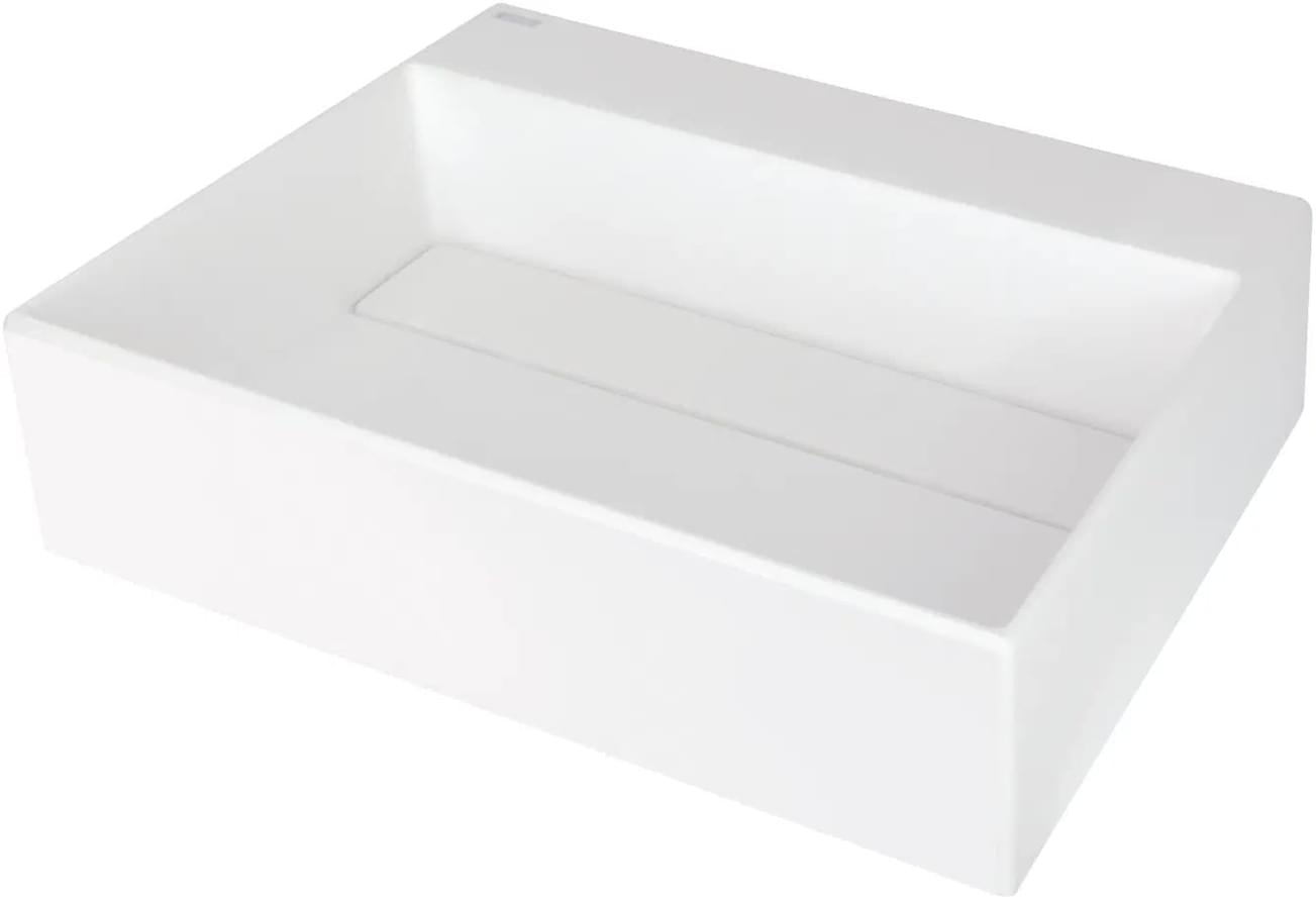 Плитка Deante Correo Раковина накладная CORREO искусственный камень скрытый слив 500x400x130мм алебастр  поверхность матовая, рельефная