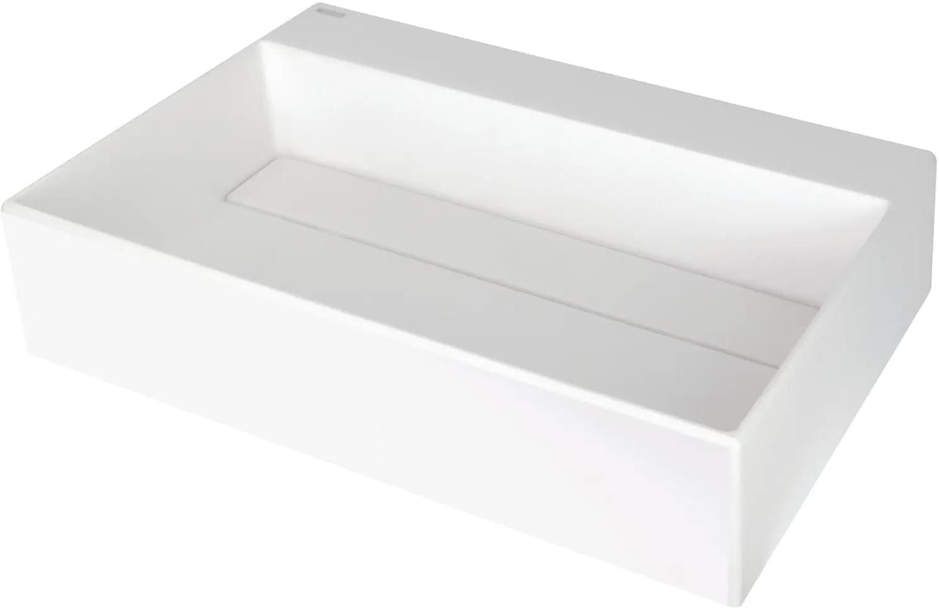 Плитка Deante Correo Раковина накладная CORREO искусственный камень скрытый слив 600x400x130мм алебастр  поверхность матовая, рельефная